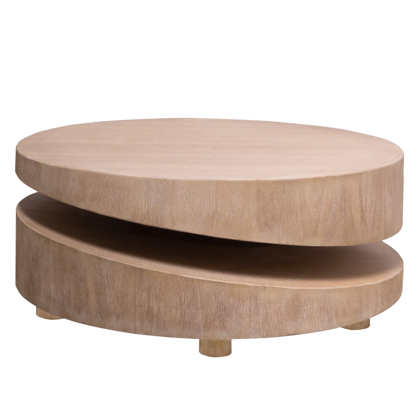 Modern Round Wood Coffee Table – 31.3"