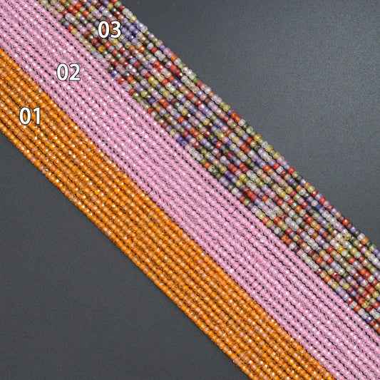 2x3mm CZ Faceted Rondelle Beads, Sku#U2153