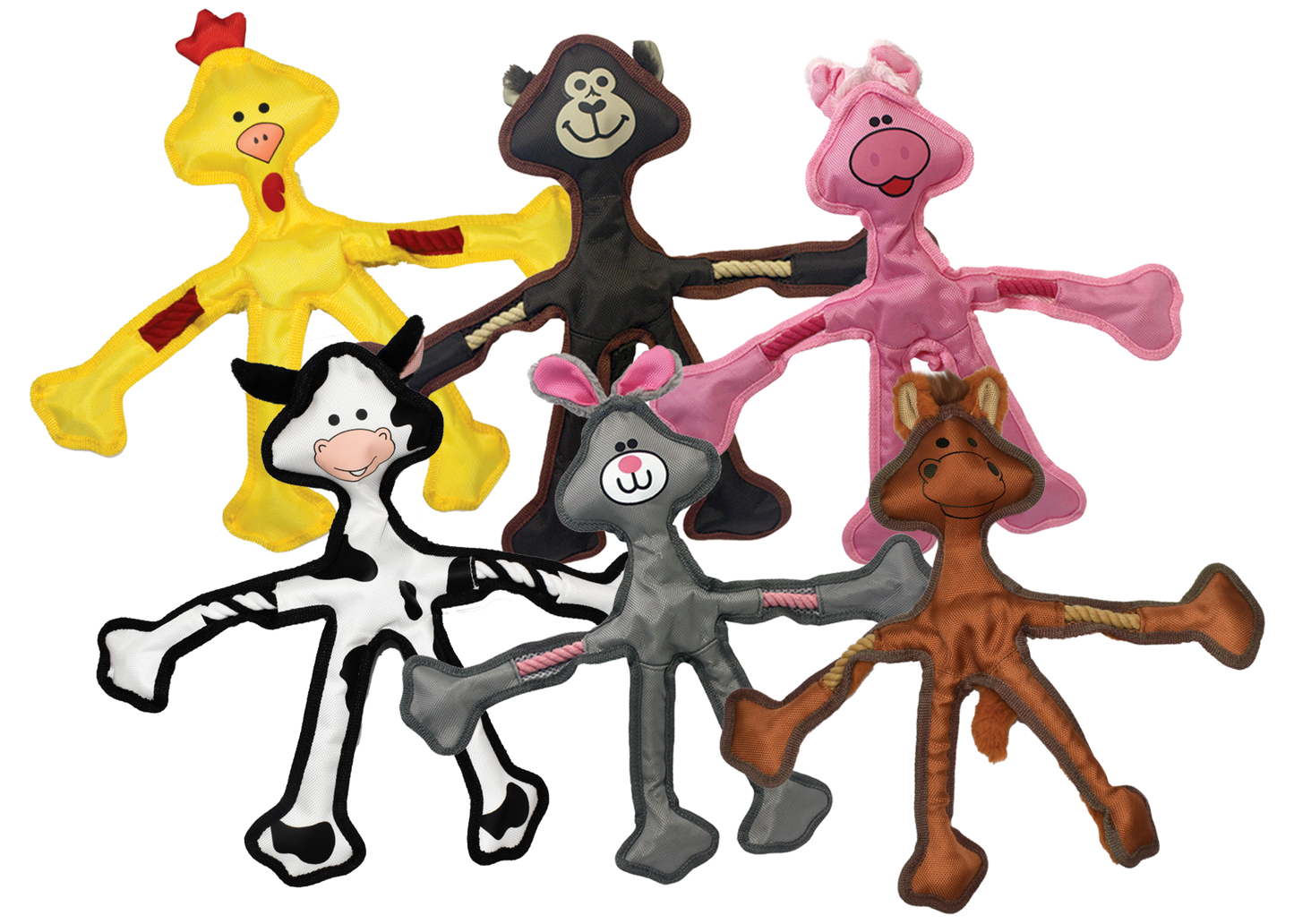 Multipet  Skele-Ropes Assortment - Assorted Animals 15"
