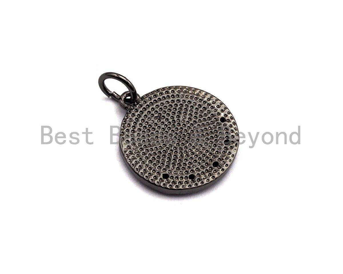 Multicolor CZ Micro Pave Evil Eye Charm/Pendant, Evil Eye Necklace, Evil Eye Bracelet, Cubic Zirconia 15x17mm,sku#Z422