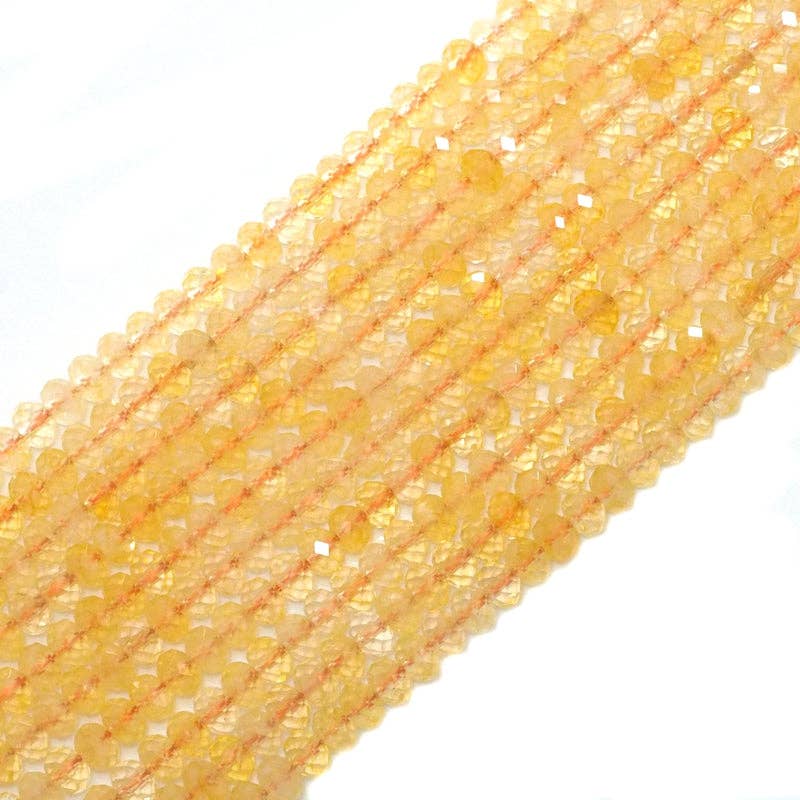 Genuine Citrine Rondelle Faceted Beads, 4x6mm, Sku#U1510