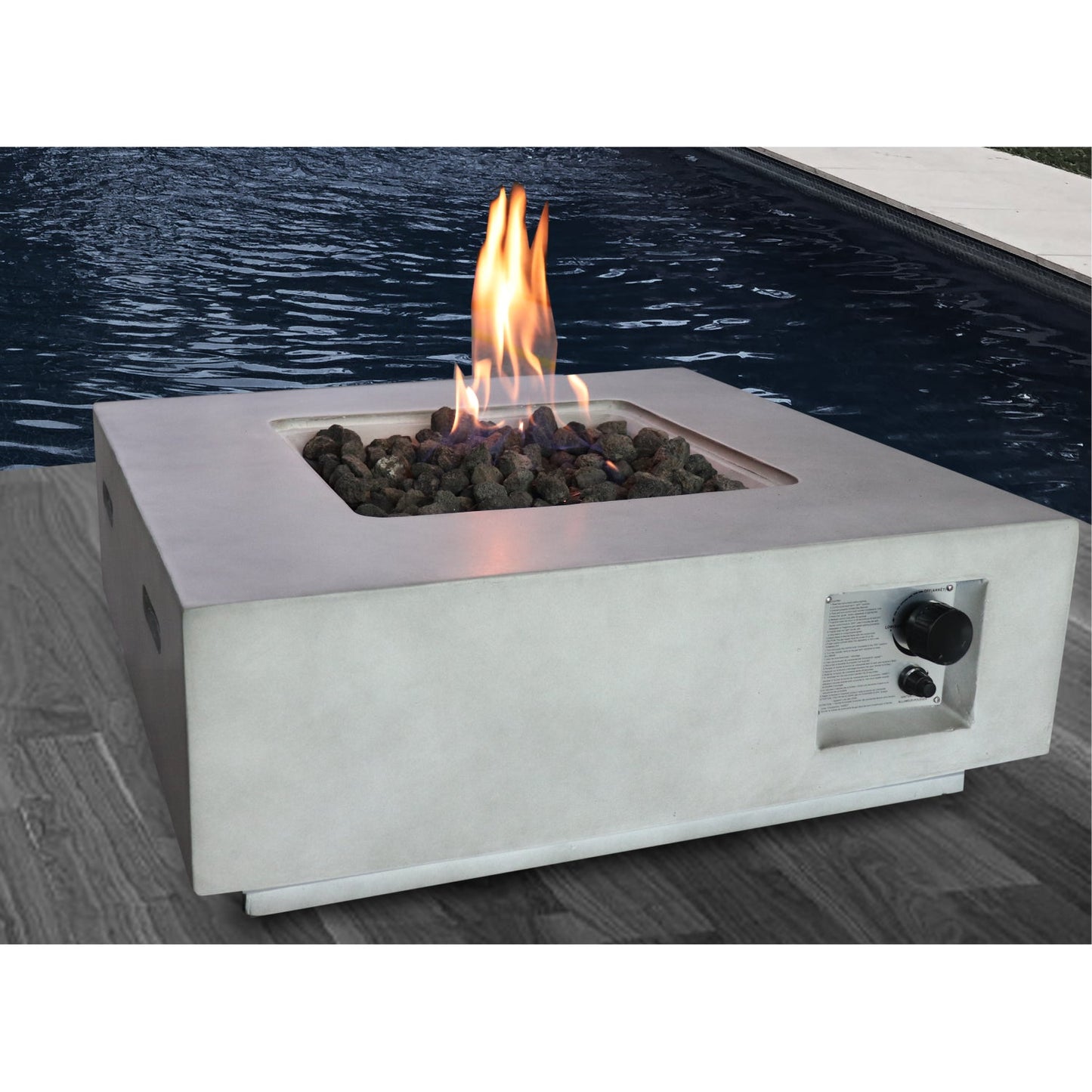 Fiber Reinforced Concrete Propane Gas Fire Pit Table