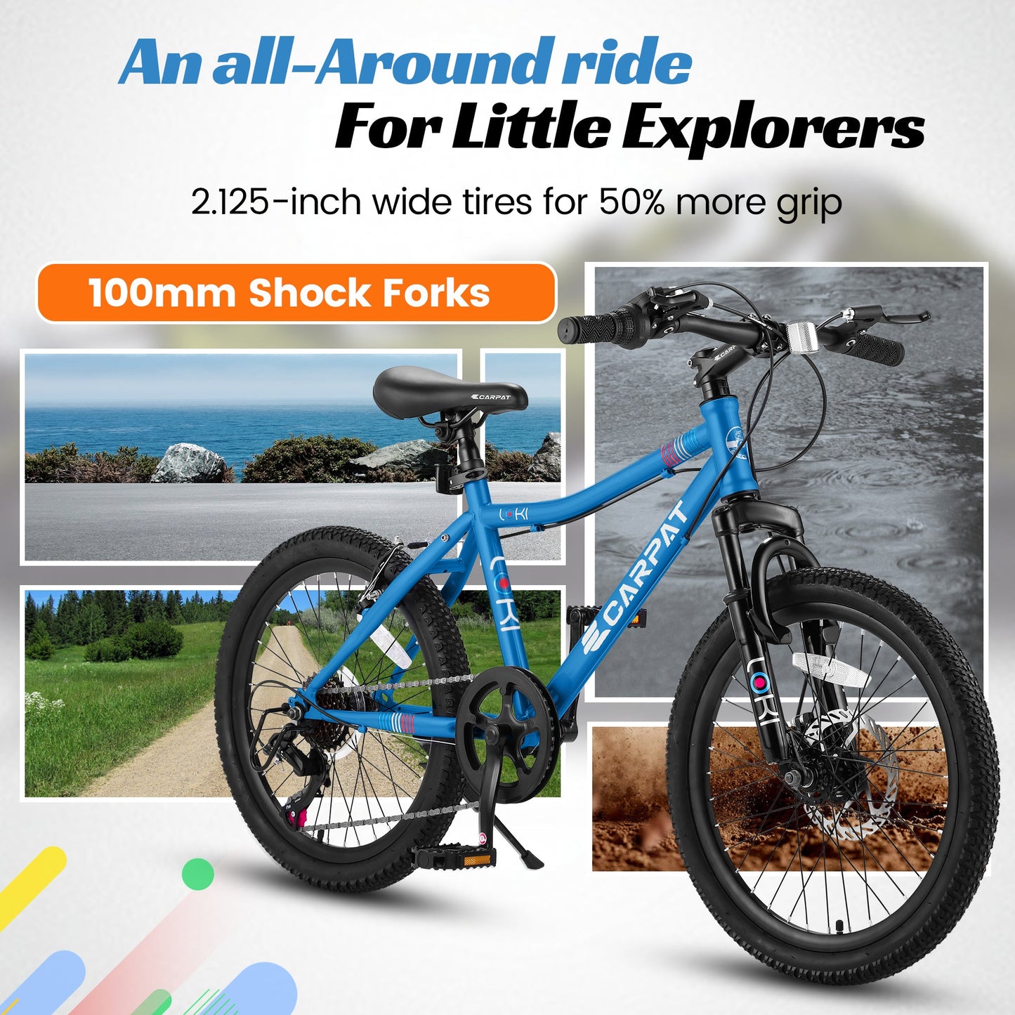 Ecarpat 20 Inch Kids' Mountain Bike, Ages 6-12