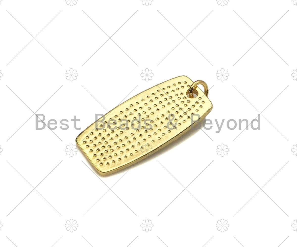 18K Dainty Gold Cow Head On Rectangle Shape Pendant/Charm,Bull Head Medallion Charm, Necklace Bracelet Charm Pendant,12x25mm, Sku#LK253