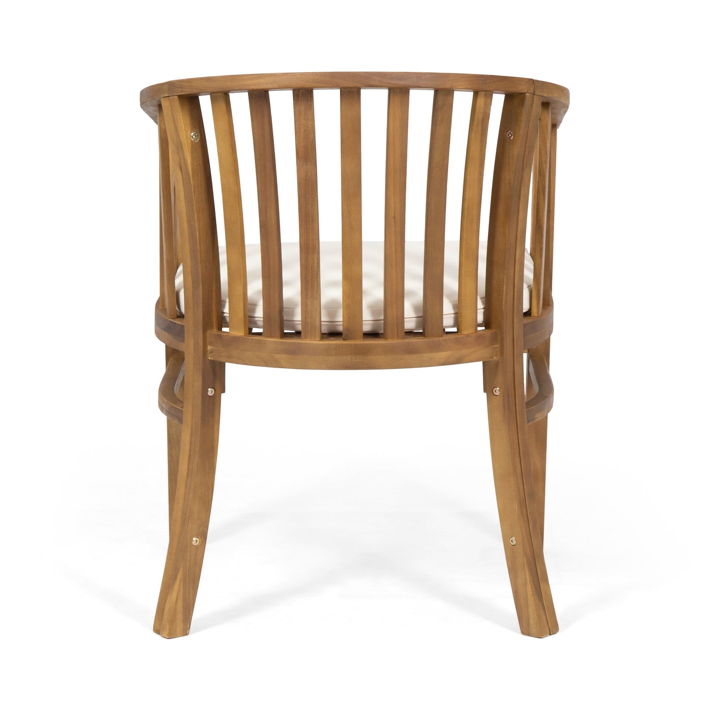 Outdoor Wooden Dining Chairs With Cushions, Set of 2