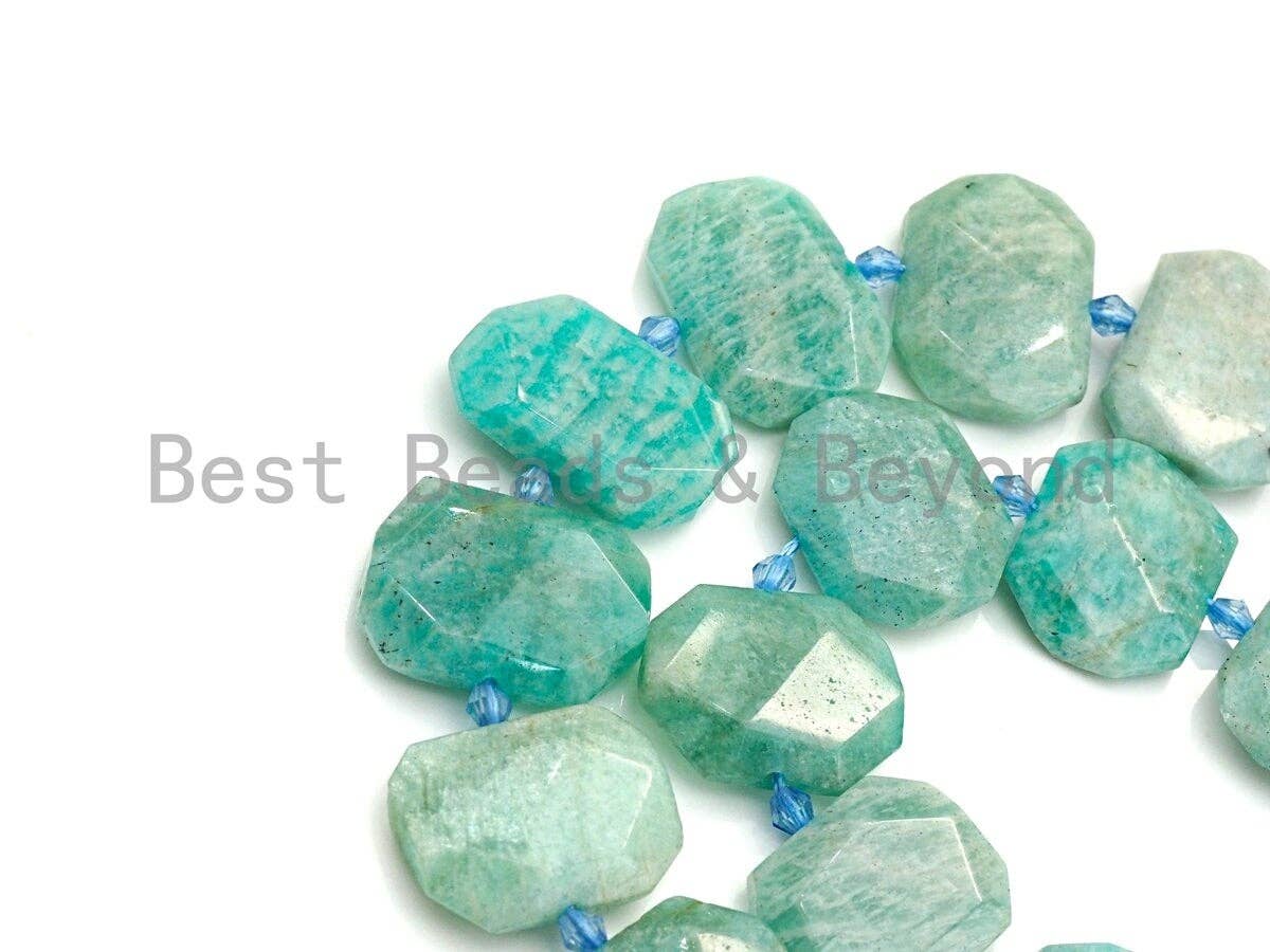 High Quality Natural Amazonite Rectangle Faceted Beads, SKU#U660C