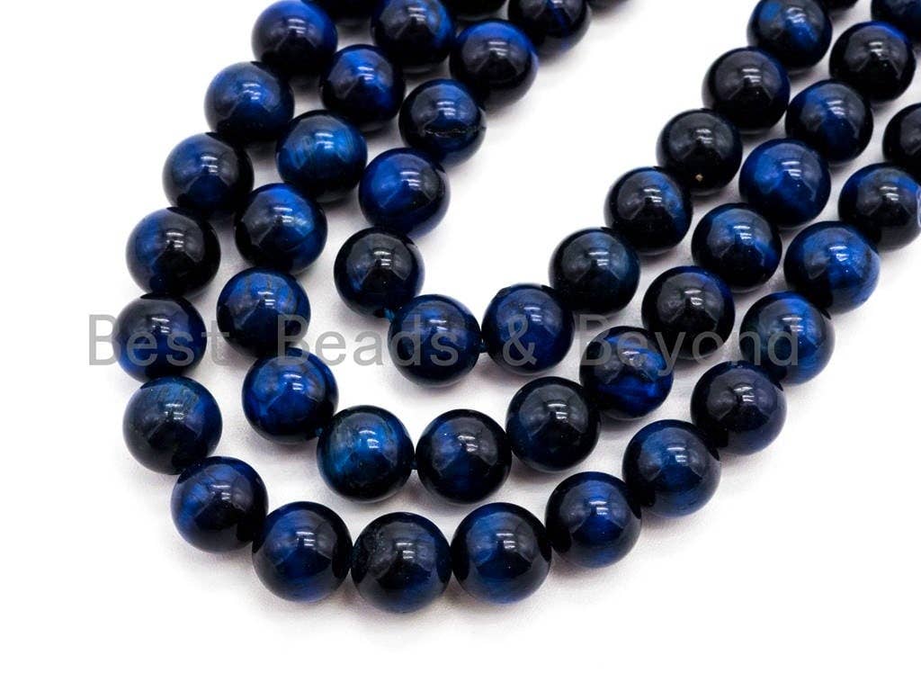 High Quality Natural Blue Tiger Eye Round  Beads, 4mm/6mm/8mm/10mm/12mm/14mm Beads, Blue Tiger Eye Gemstone, 15.5'' Full strand, SKU#U67