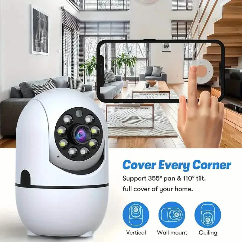 2-Pack: Wireless Security Cameras – 355° Rotation, Night Vision, Motion Detection, Two-Way Audio