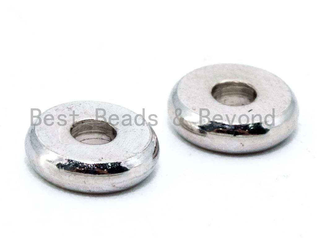 20pcs Rondelle Donuts Space Bead, 6mm/8mm/10mm Brass based, 24K Gold Silver Gunmetal Plated, Smooth finish,High quality,  SKU#C53