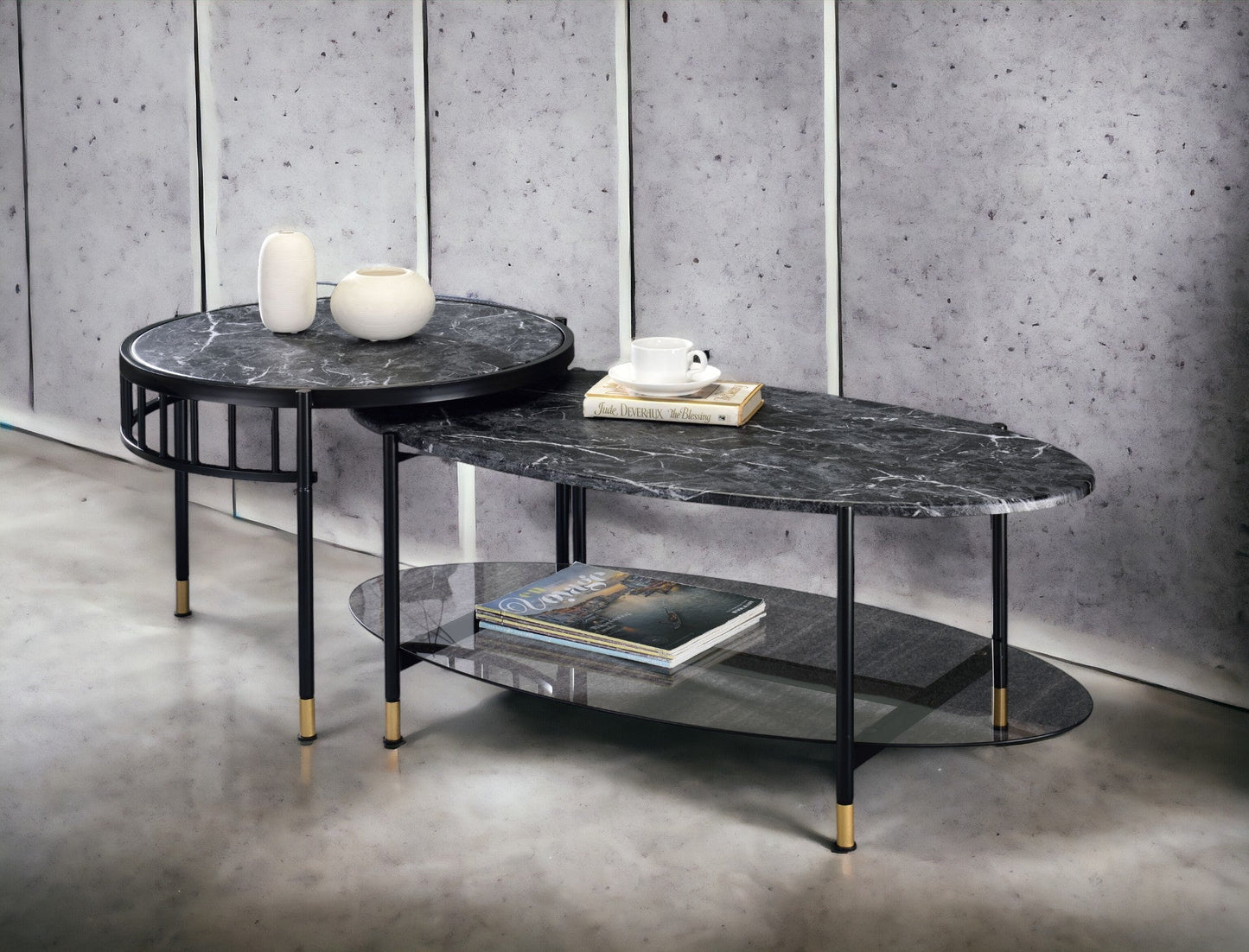 Silas Engineered Stone Top & Nesting Coffee Tables