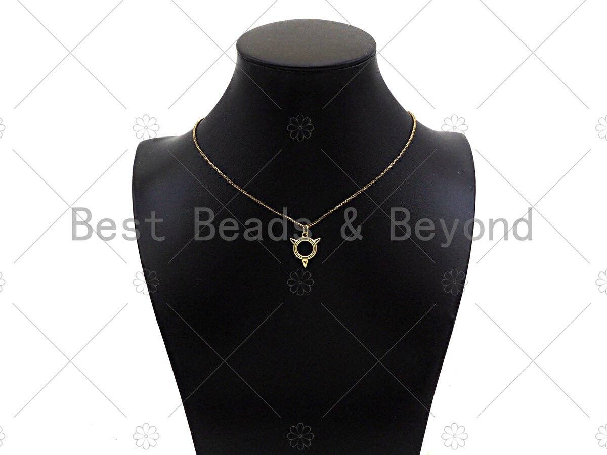 Gold Filled Round Ring With Arrows Shape Pendant, 18K Gold Filled Round Ring Charm, Necklace Bracelet Charm Pendant, 15x18mm, Sku#Y442