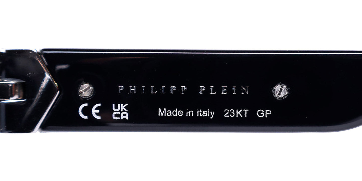 Philipp Plein Spp080 Plein Badge 23kt Gp Sunglasses