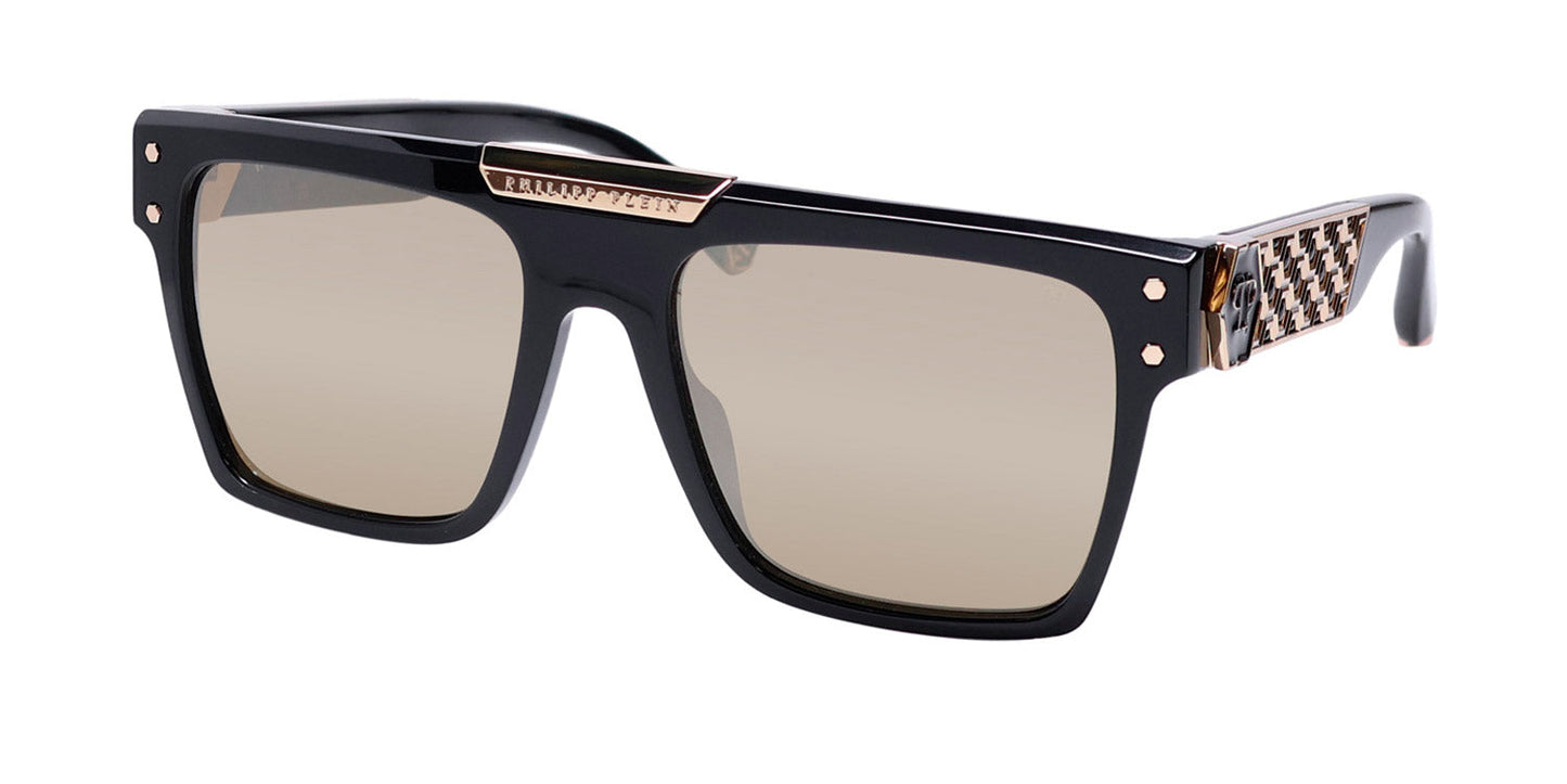 Philipp Plein Spp080 Plein Badge 23kt Gp Sunglasses