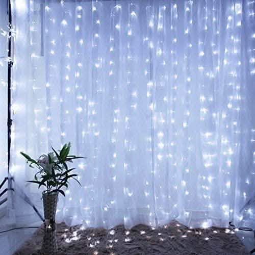 Rideau Lumineux LED 448 LED 2m x 6m avec 8 Modes d'Éclairage et Fonction Mémoire