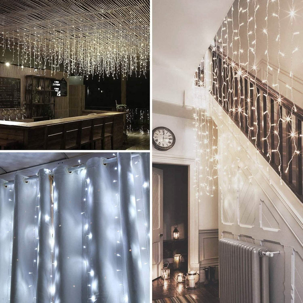 Rideau Lumineux LED 448 LED 2m x 6m avec 8 Modes d'Éclairage et Fonction Mémoire