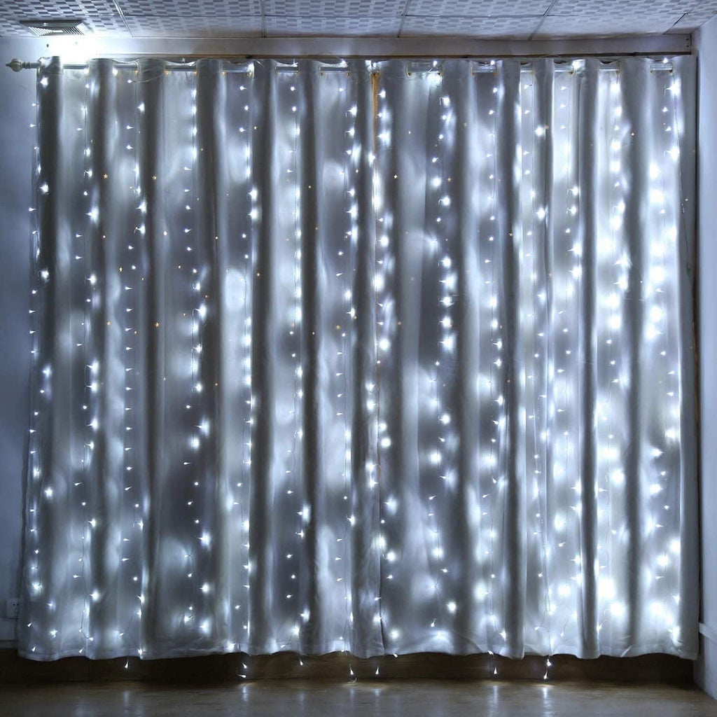 Rideau Lumineux LED 448 LED 2m x 6m avec 8 Modes d'Éclairage et Fonction Mémoire