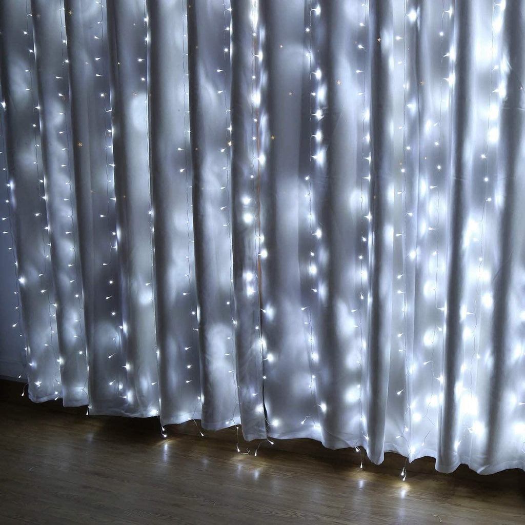 Rideau Lumineux LED 448 LED 2m x 6m avec 8 Modes d'Éclairage et Fonction Mémoire