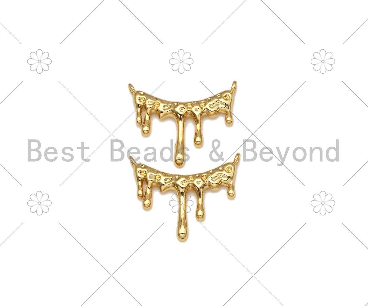 Flame Shape Pendant, 18K Gold Filled Flame Charm, Necklace Bracelet Charm Pendant,22x17mm,Sku#F1423