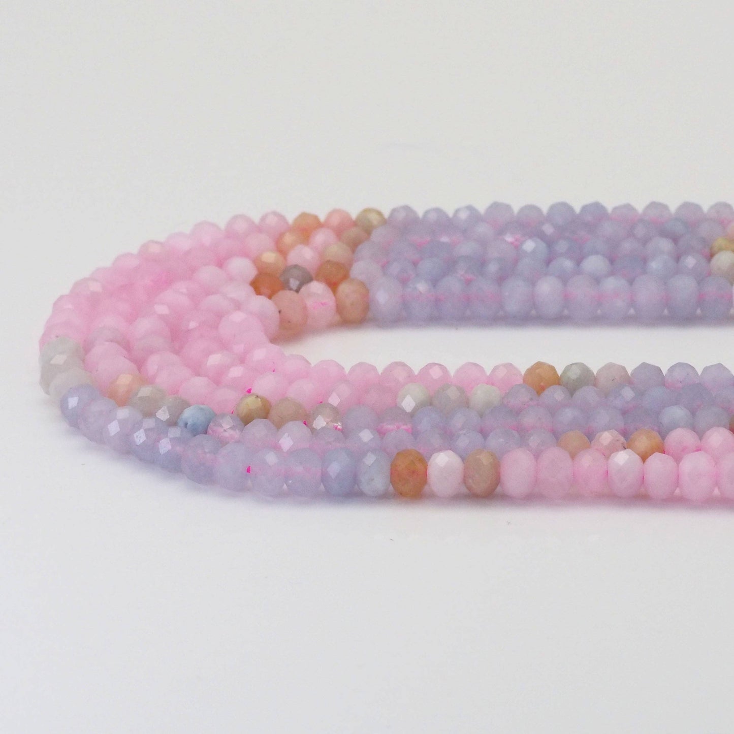 4x6mm Genuine Morganite Faceted Rondelle Beads, Sku#U1657