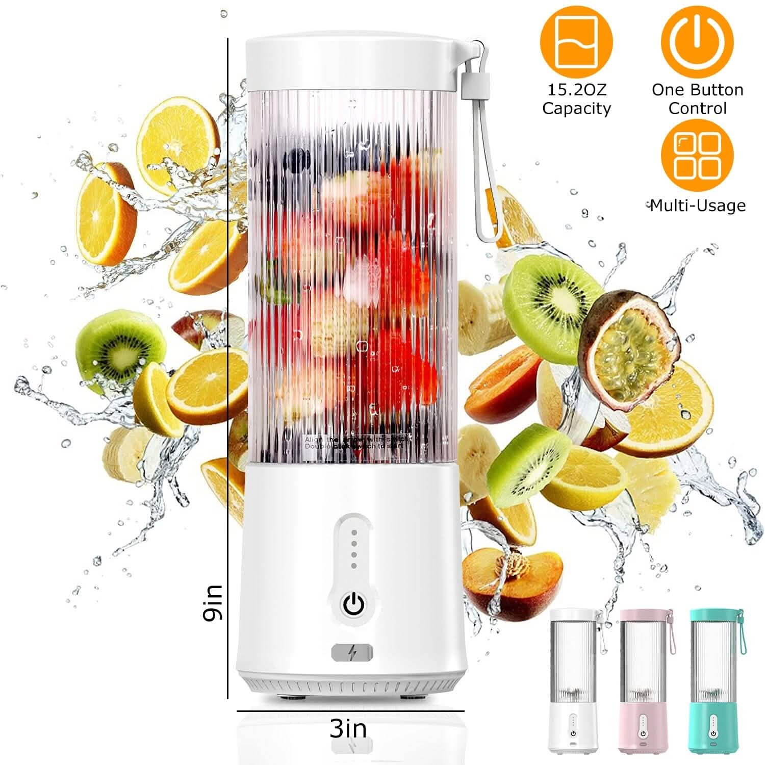 450ml 充電式フルーツブレンダー 6枚刃