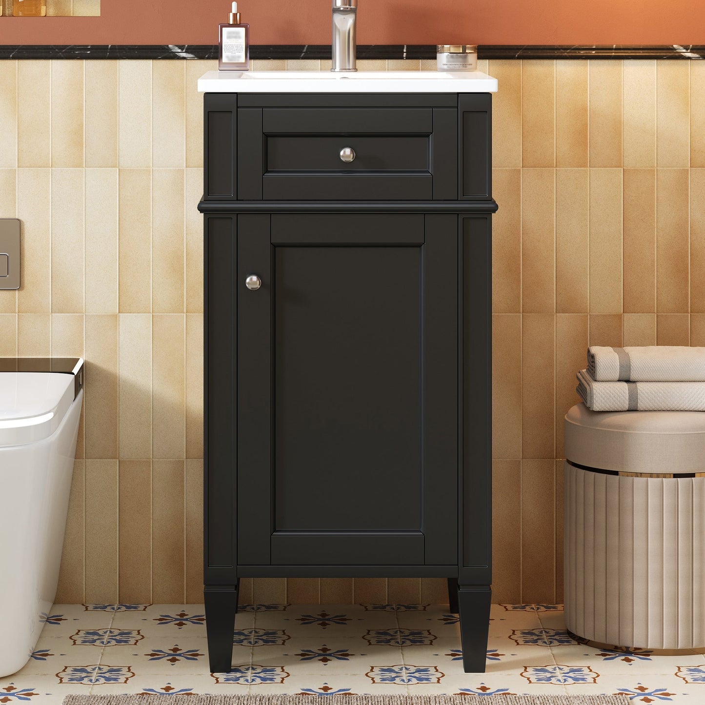 16-Inch Bathroom Vanity with Ceramic Sink