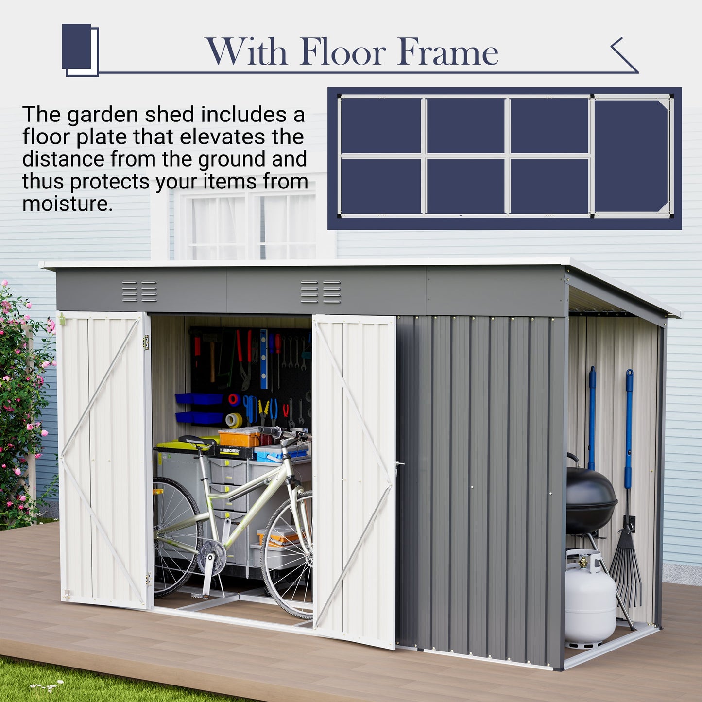 10'x4' Outdoor Metal Storage Shed
