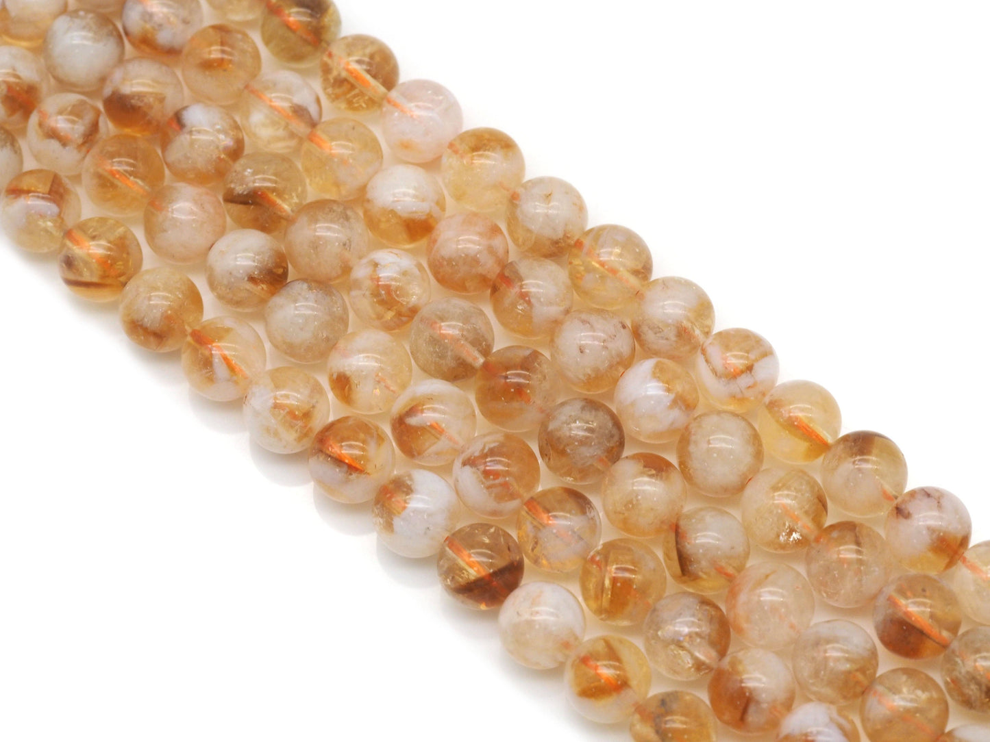 Genuine Citrine Round Smooth Beads, Sku#U1349