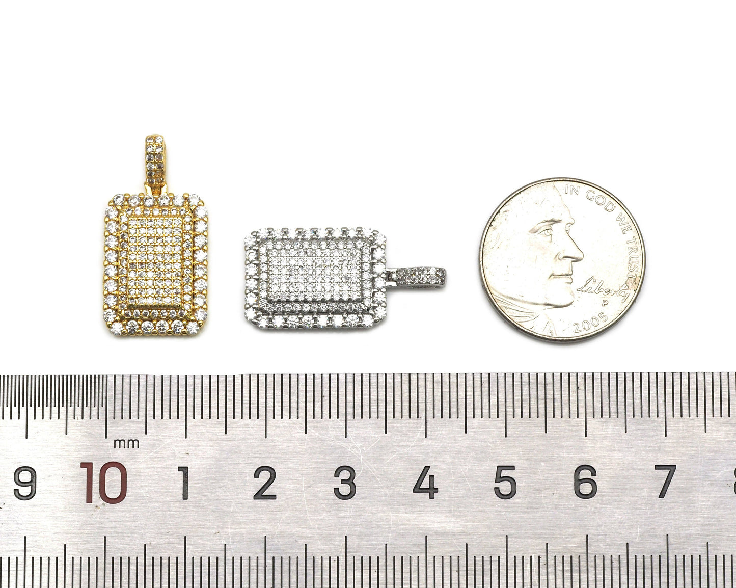 CZ Rectangle Charm, Sku#JL86