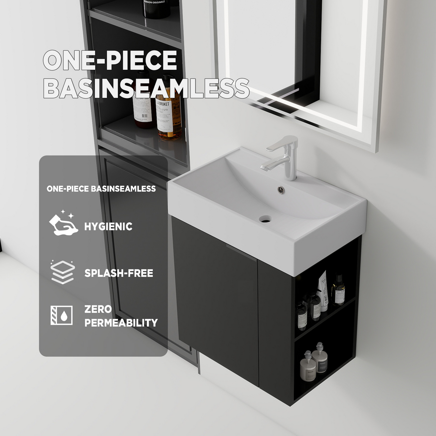 21.6" Floating Bathroom Vanity Combo