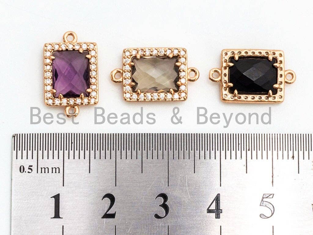 Rectangle Connector with Faceted Crystal Beads, sku#A82