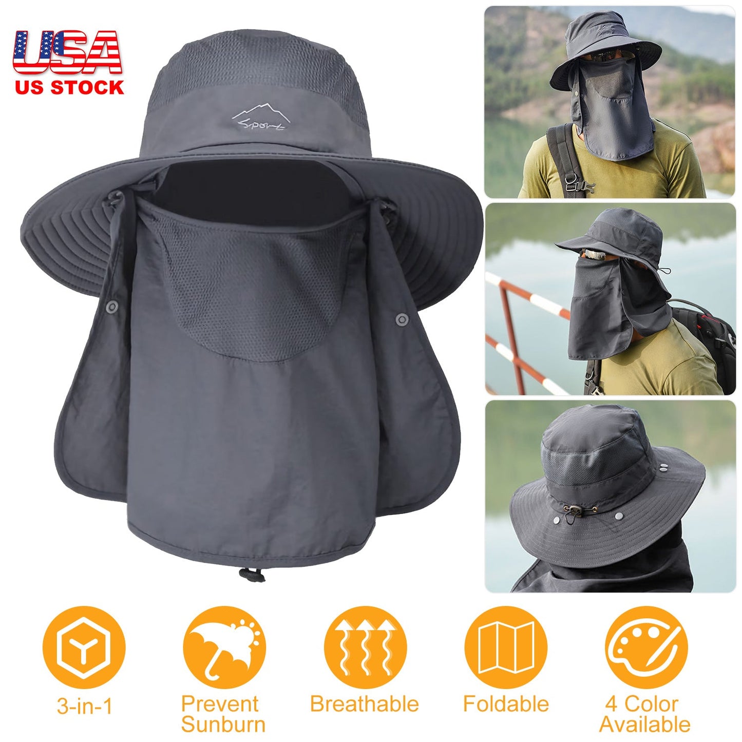 Fishing Bucket Hat Wide Brim Breathable Unisex Hat