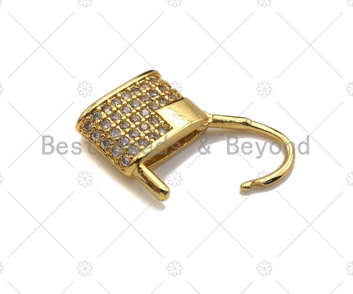 Dainty Gold Padlock Clasp Charms, Dainty Lock Charms, Padlock Clasp, Gold Charm, Gold Pendant, Padlock Necklace Charms, 11x16mm, Sku#LK121