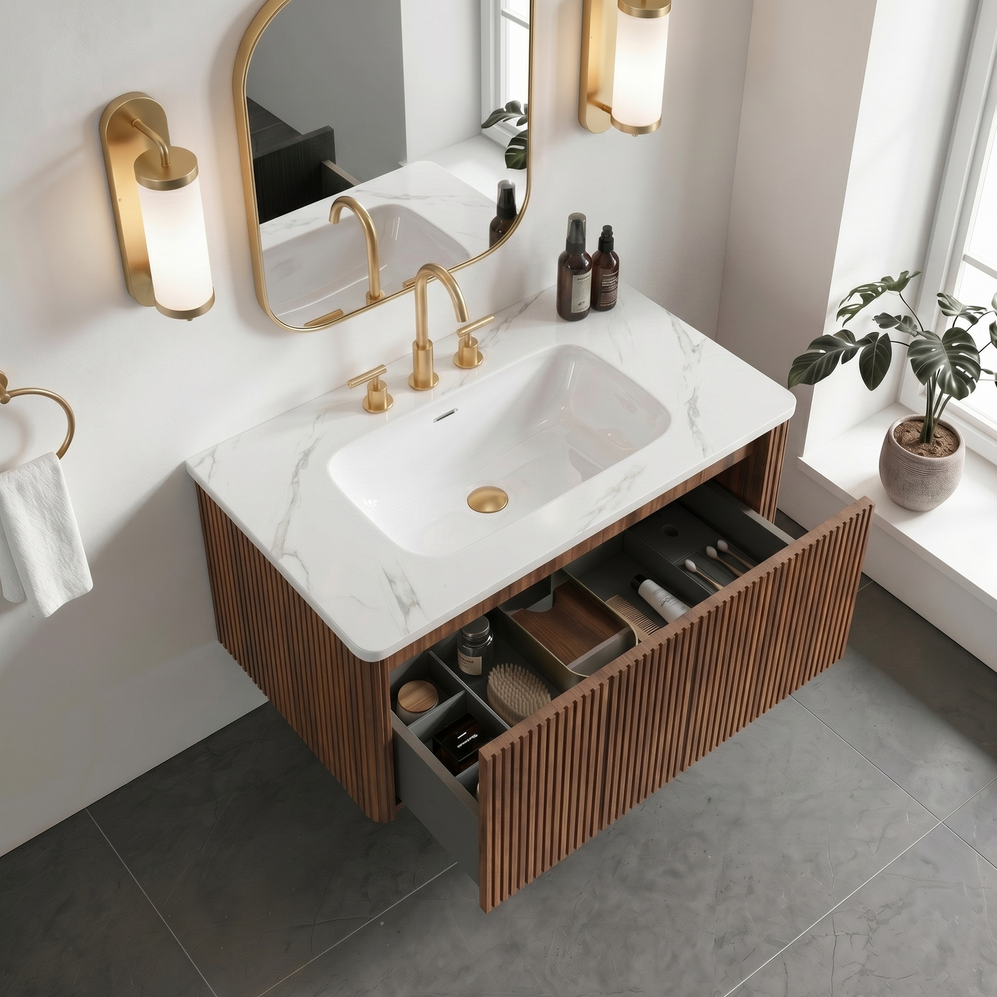 Etna 36" Striped Bathroom Vanity