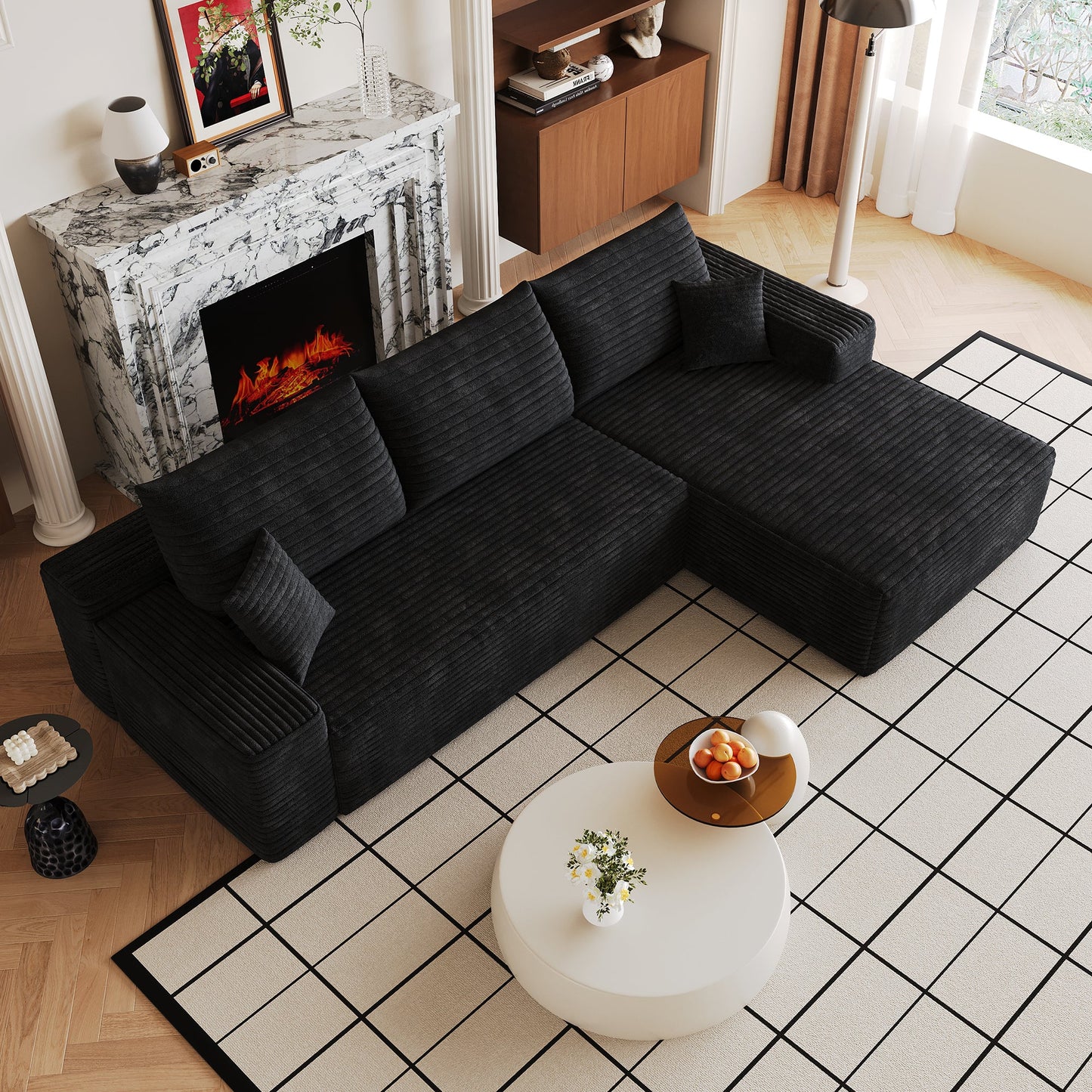 107" Cloud Sectional Couch with L-Shape Chaise