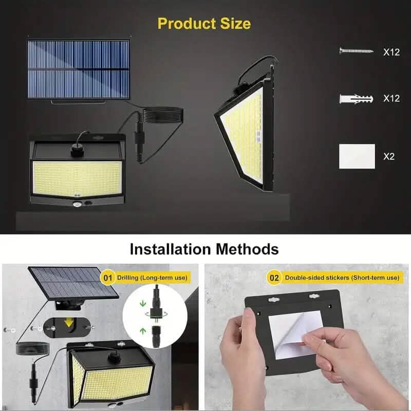 468LEDソーラーモーションセンサーセキュリティ屋外ライト