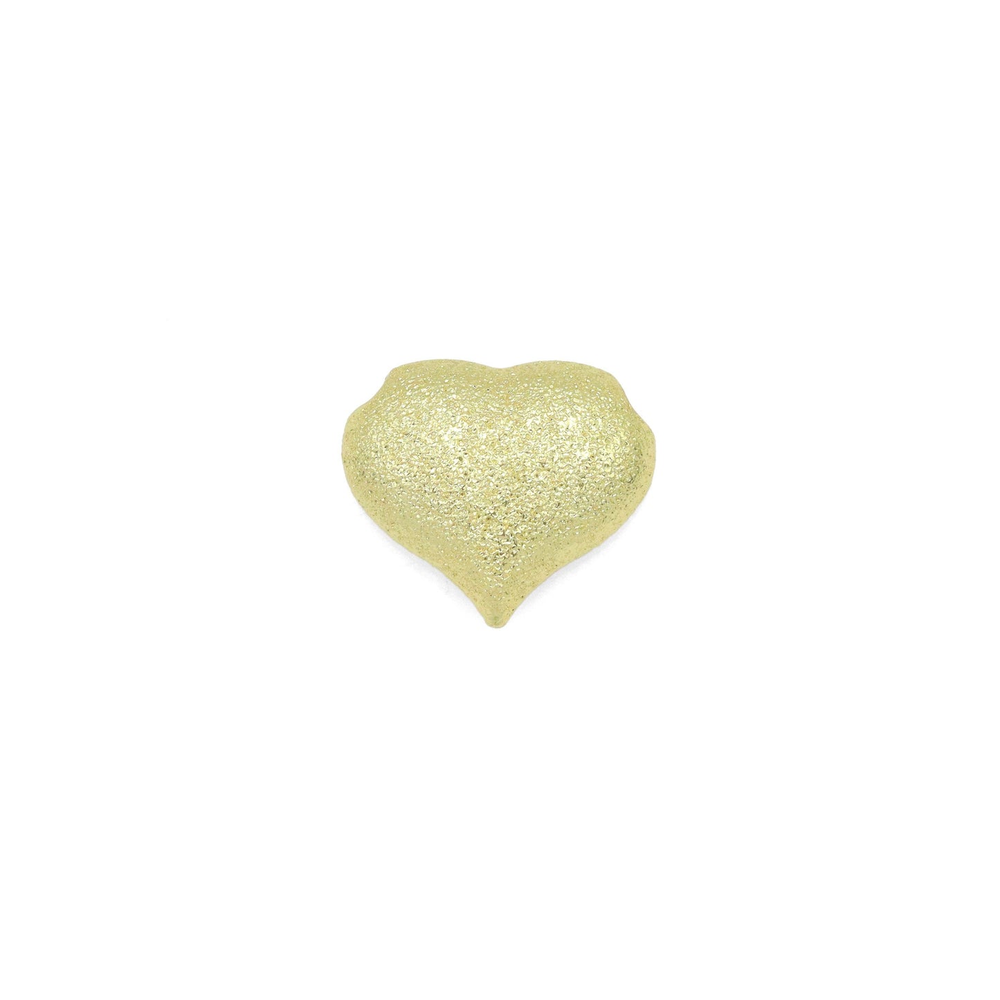 Sparkly Gold Puffy Heart Shape Charm Pendant, Sku#LD644