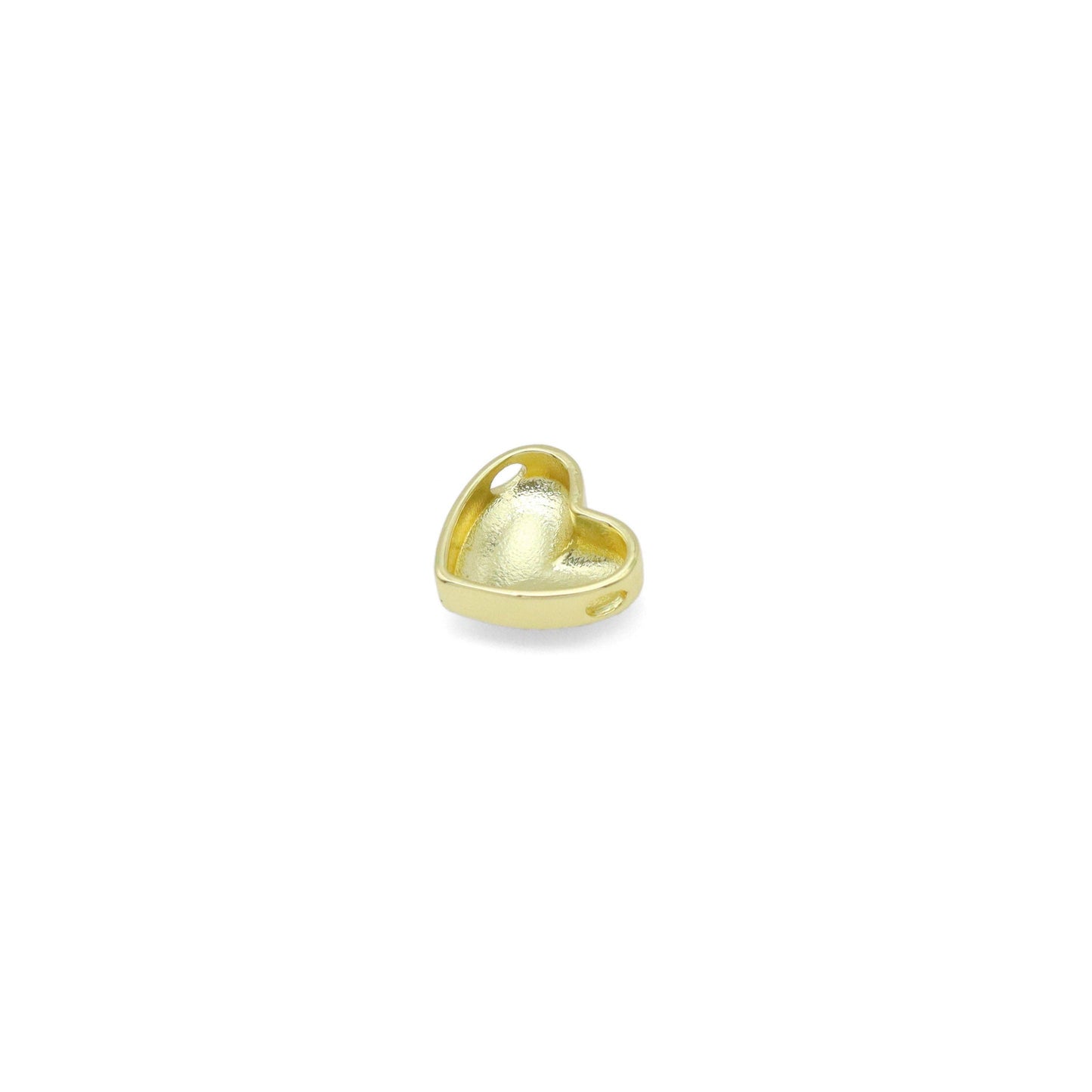 Gold Puffy Heart Shape Charm Pendant Spacer Beads, Sku#LK1047