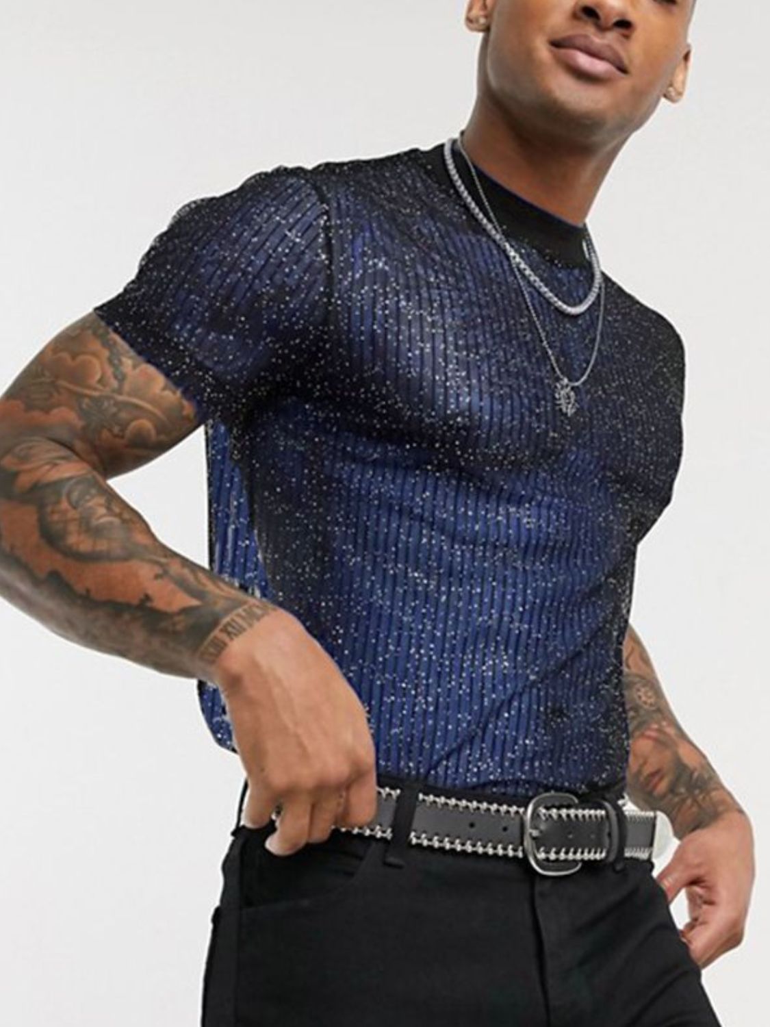 Men's Full Size Mock Neck Short Sleeve Top Plus Size