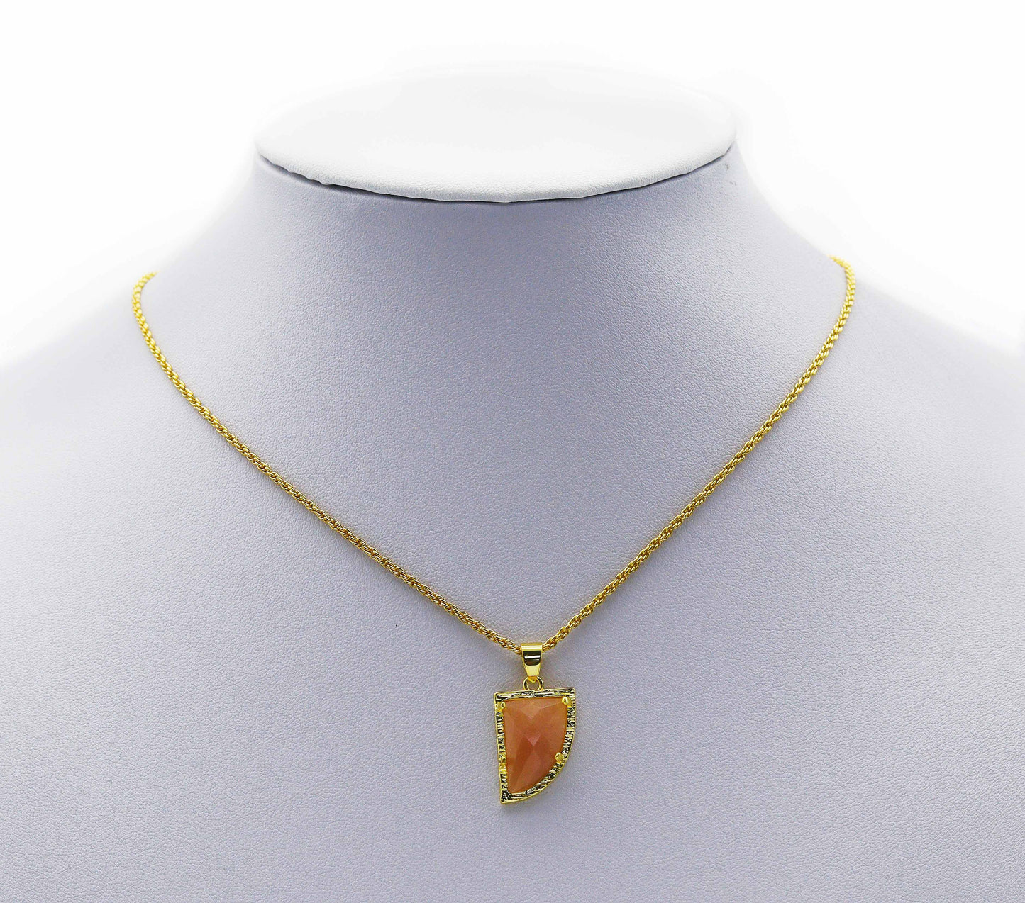 Gold Gemstone Horn Charm, Sku#LY09