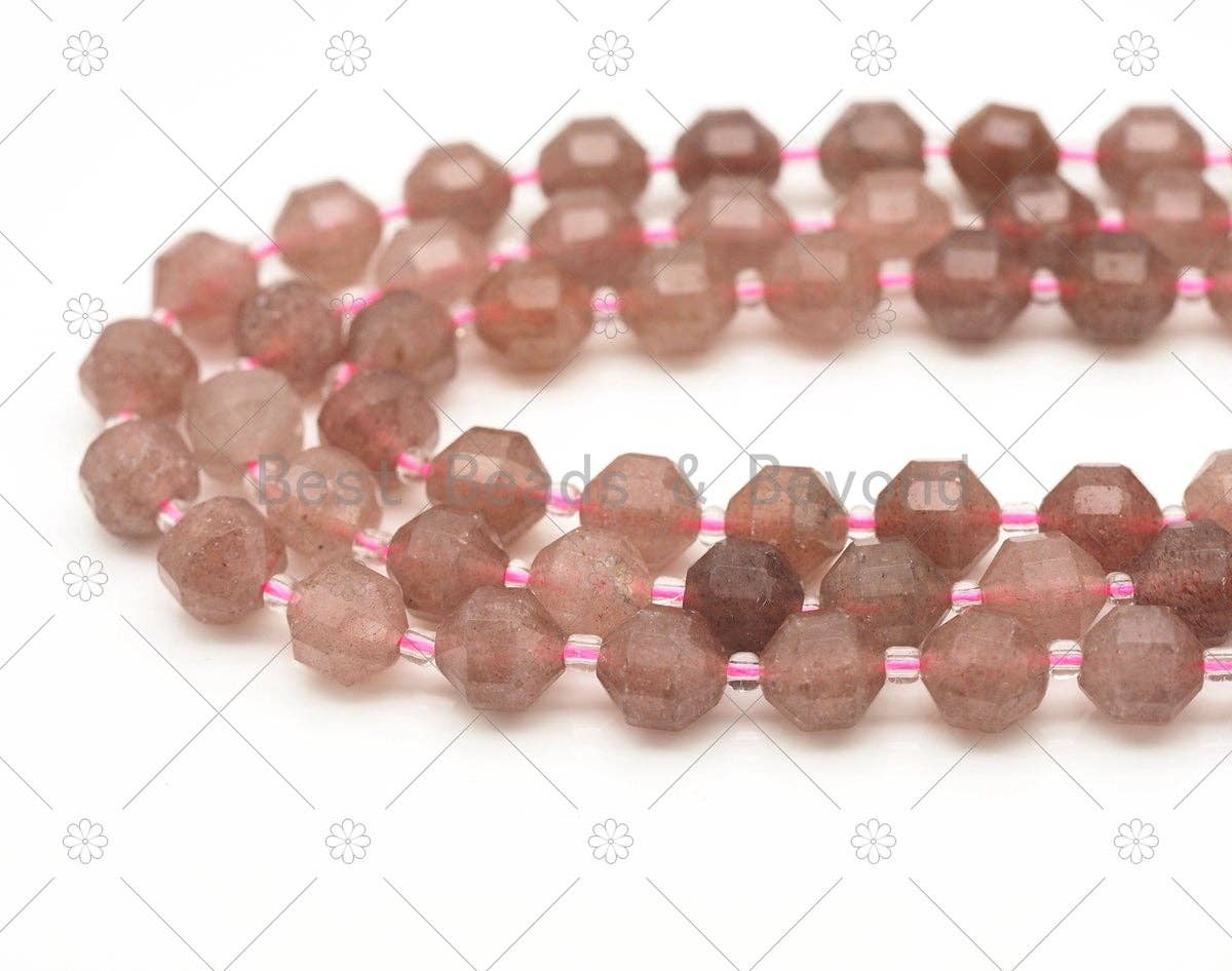 Strawberry Quartz Double Point Beads, Sku#U1306