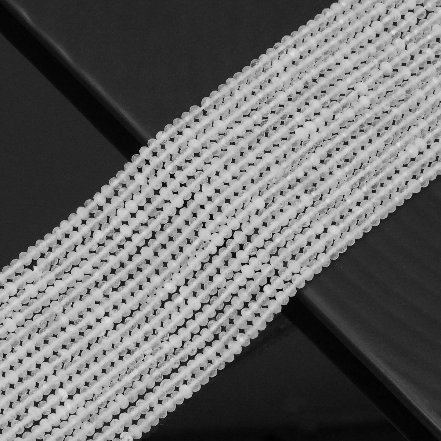 Genuine Moonstone Faceted Rondelle Beads, Sku#U1629
