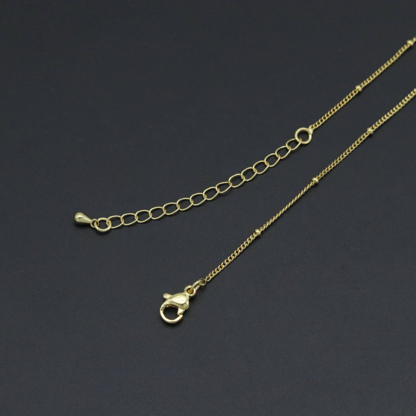 Gold Rectangle Initial Charm, Alphabet Name Letter Charm Adjustable Necklace,sku#LX718