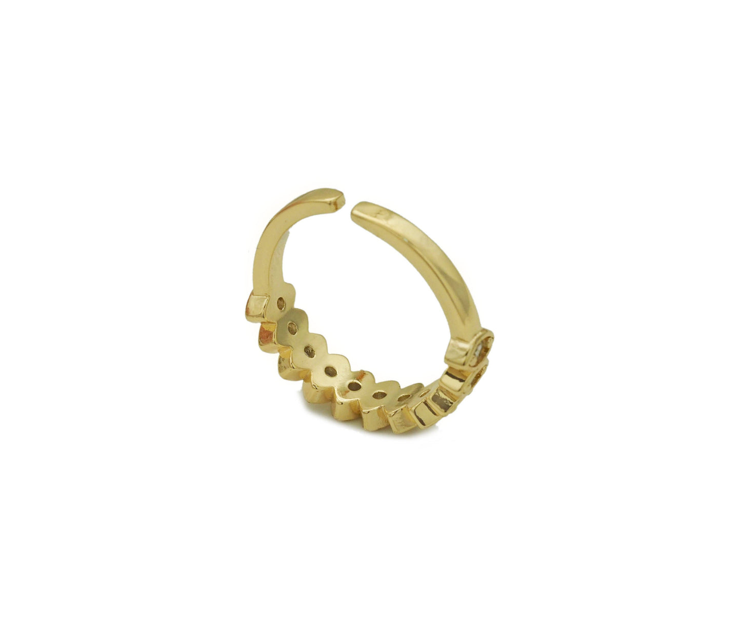 Gold Evil Eye Marquise Shape CZ Adjustable Ring, Sku#X370
