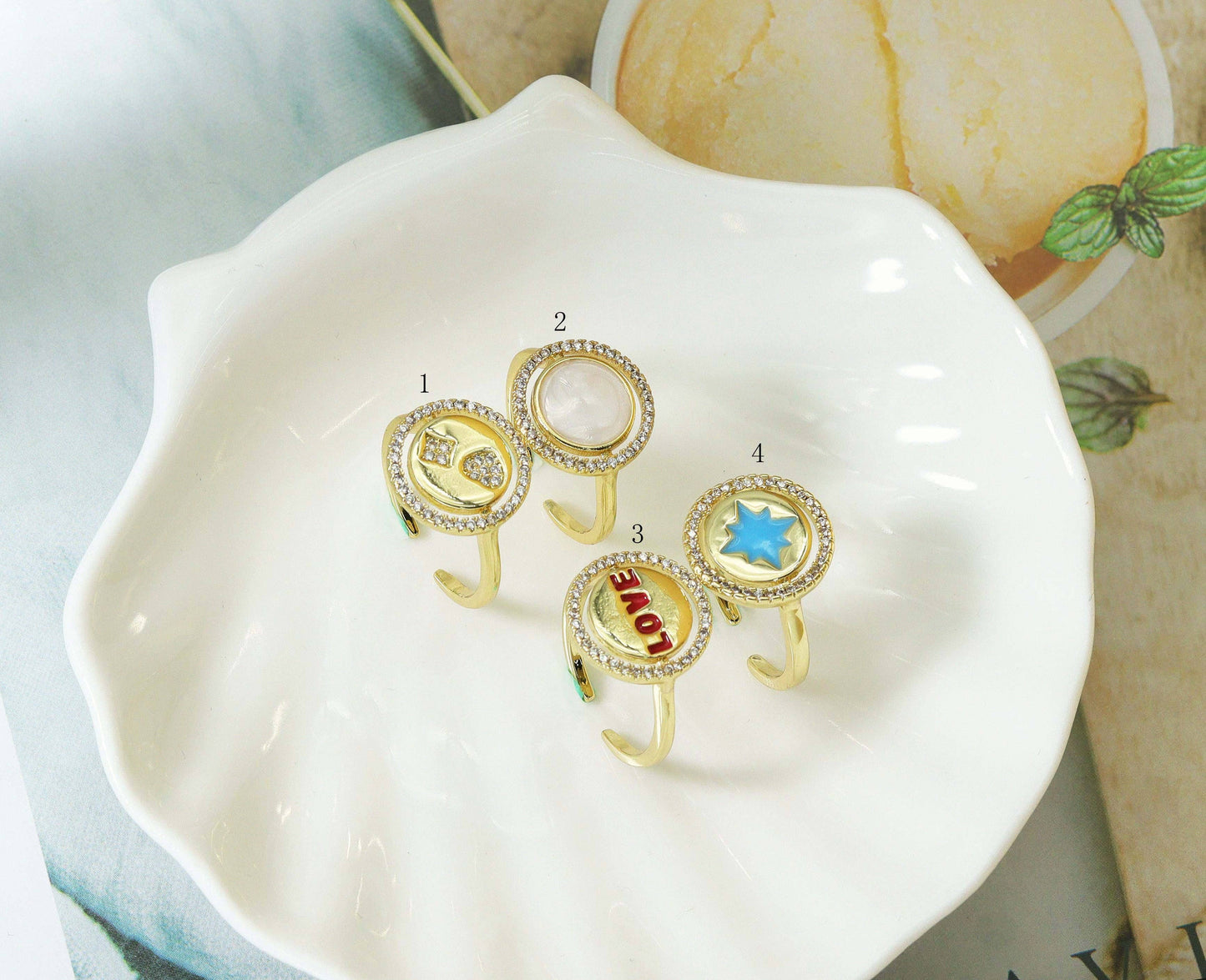 CZ Love Star  Ring, Sku#O89