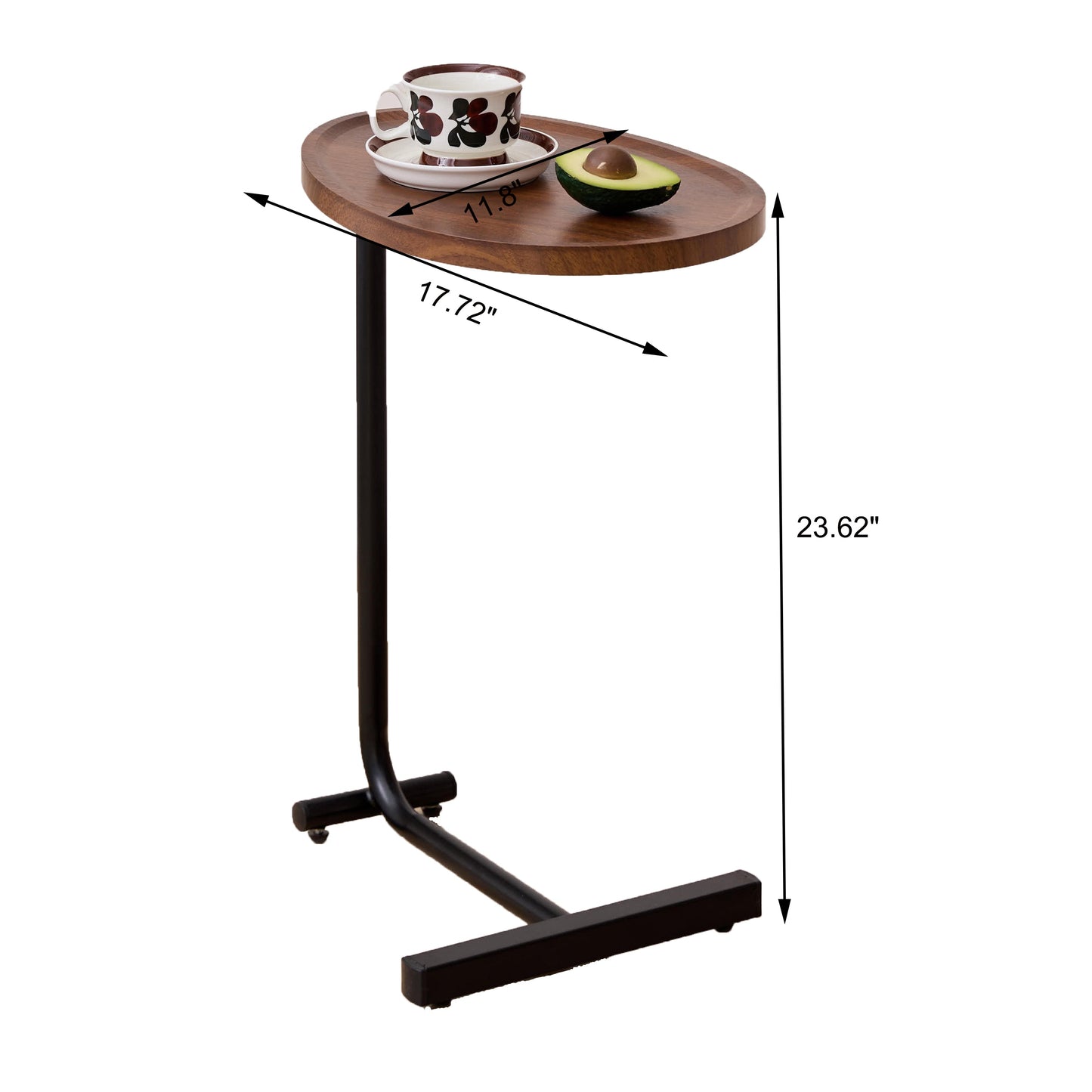 Brown C-shaped Side Table