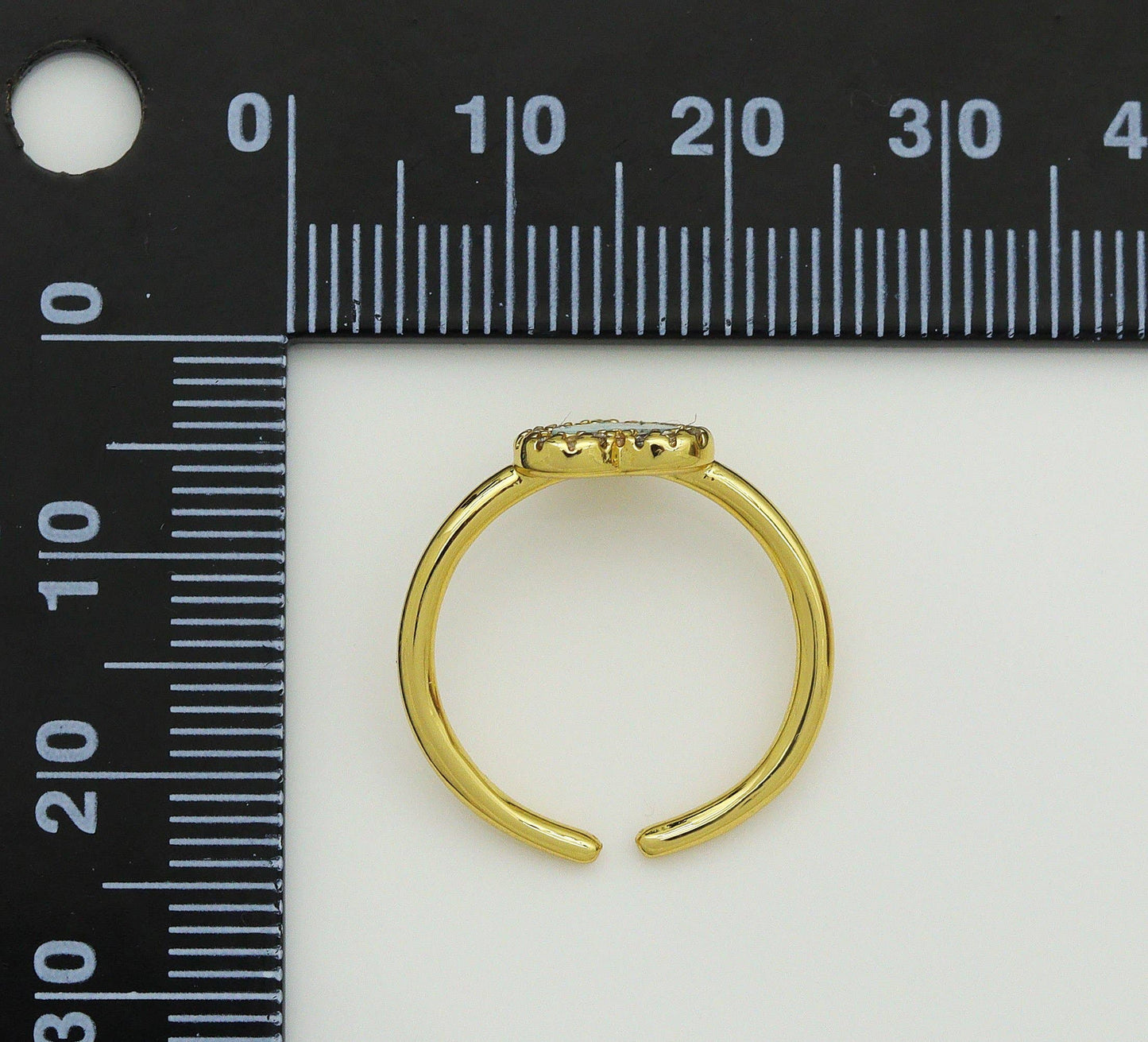 CZ Turquoise Adjustable Ring, Sku#O103
