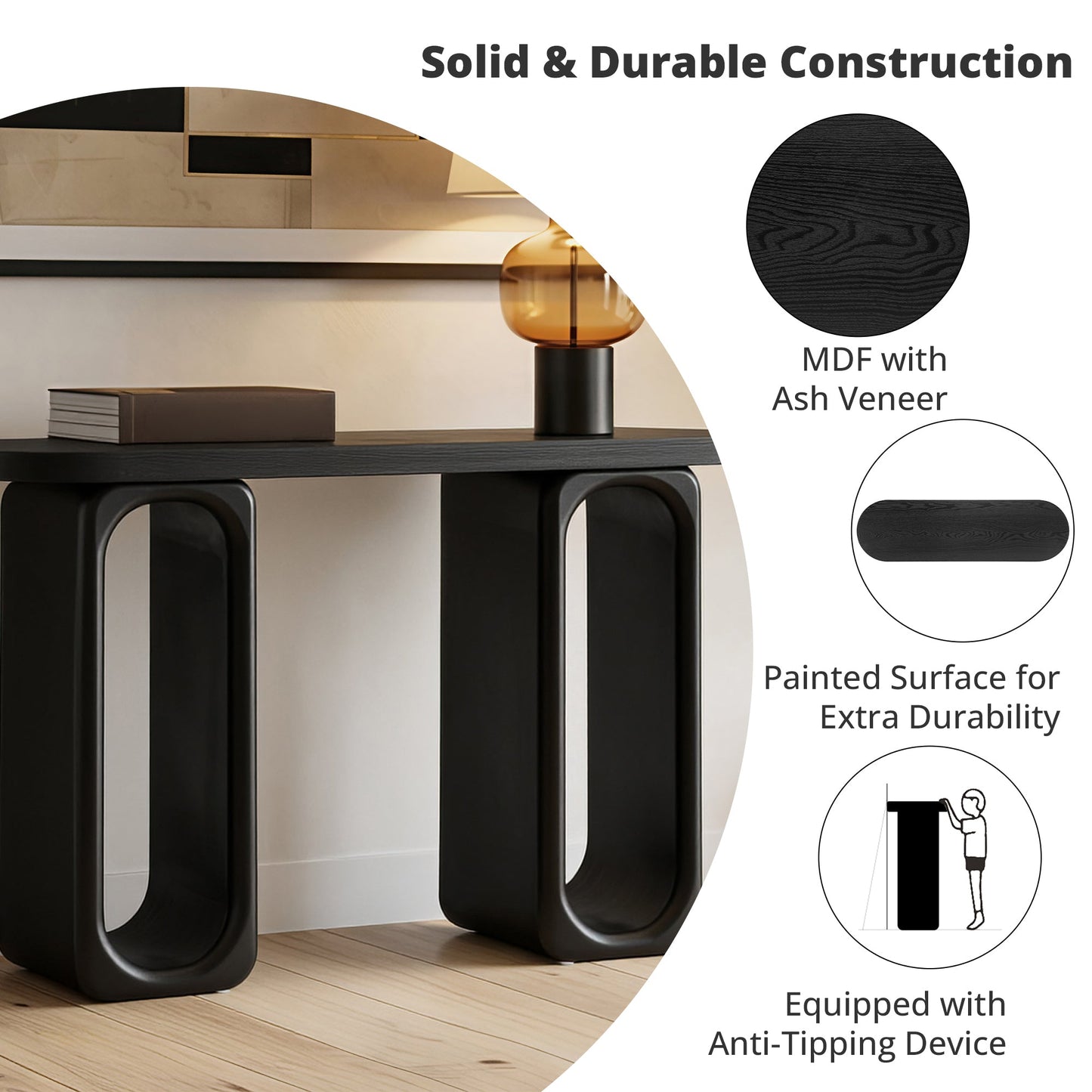 50" Modern Art Sculptural Console Table