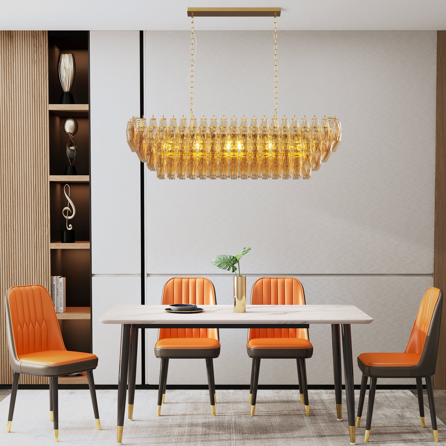 Modern Chandeliers for Dining Room, 54" Large Rectangle