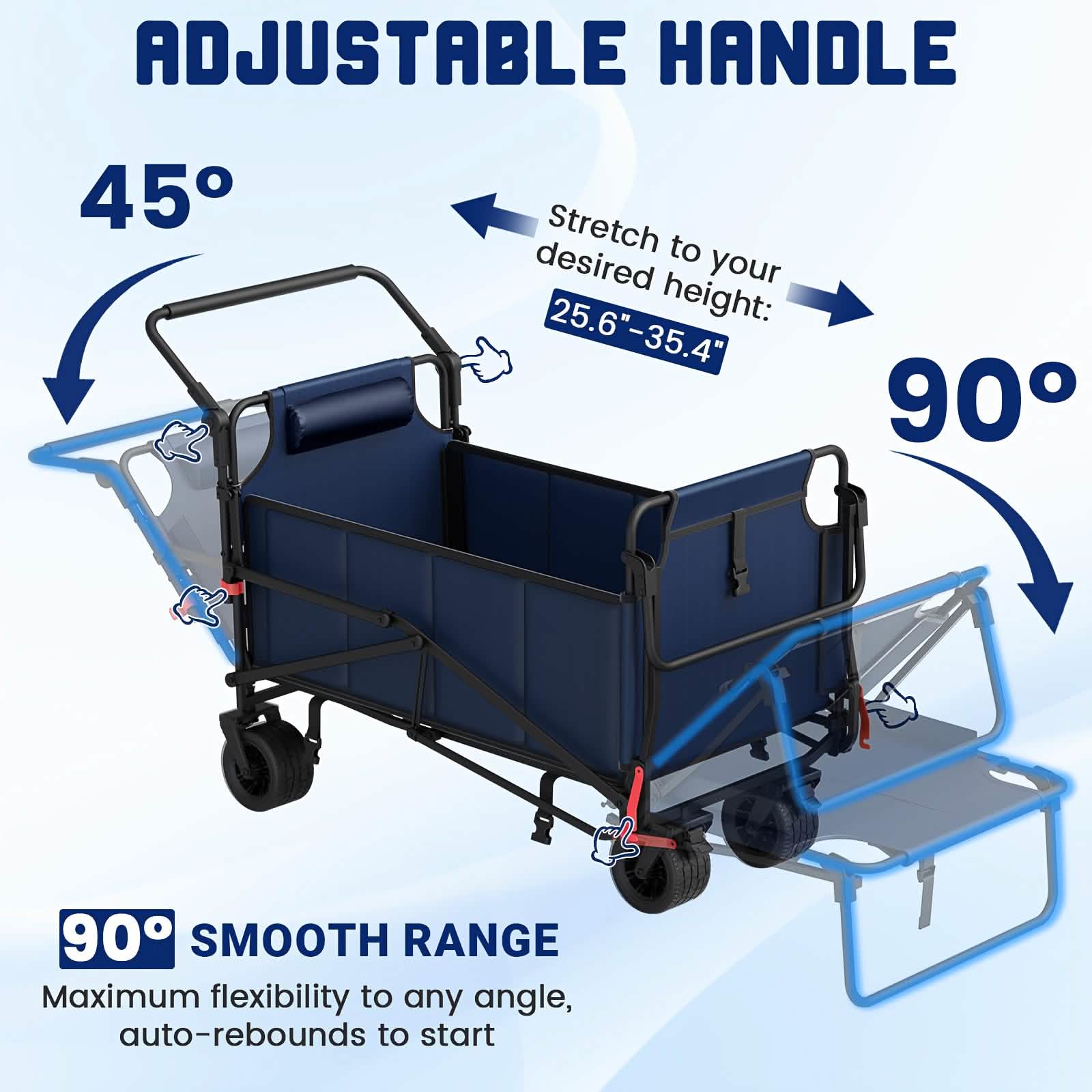 Chariot pliant 2-en-1 avec chaise – Capacité de 650 lb