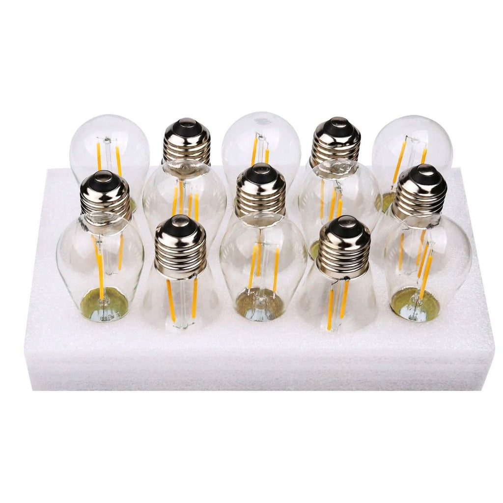 48 Ft. LED String Lights Outdoor Commercial Grade Waterproof Bulbs